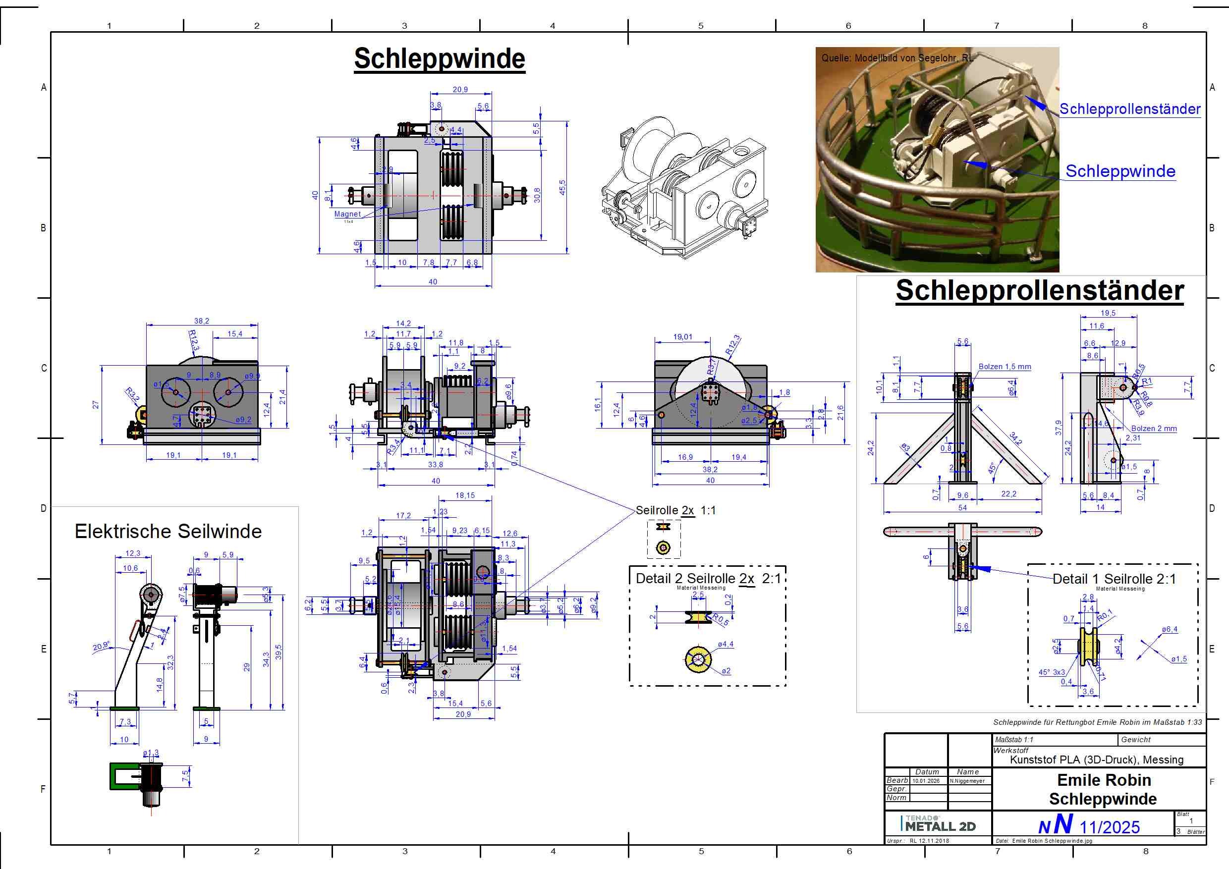 Schleppwinde mit Elektrowinde