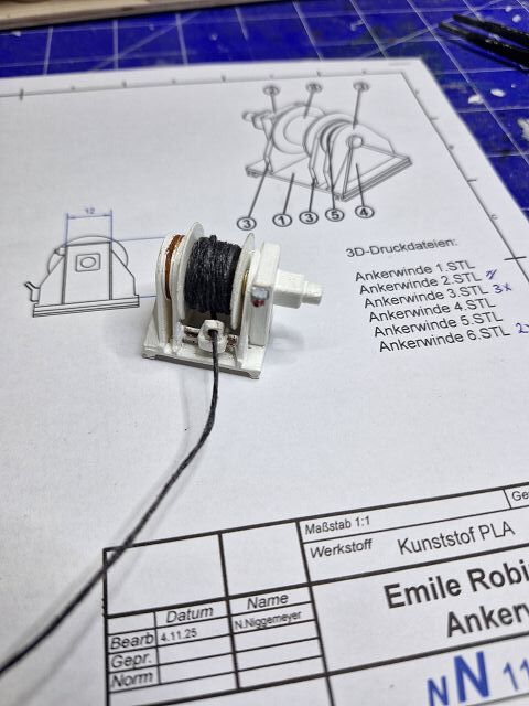 Die Ankerwinde aus dem 3D-Drucker