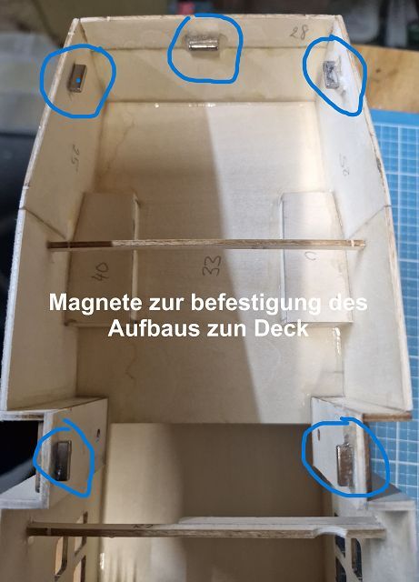 Magnete für die befestigung auf dem Deck