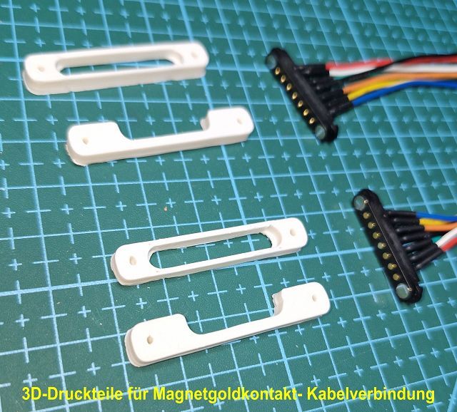 Magnetgoldkontakte mit 3D-Druckteile