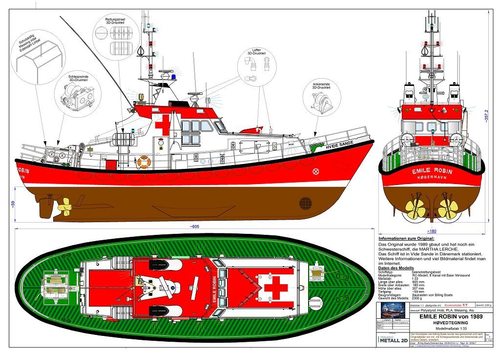 Übersichtsplan auf A1 im Maßstab 1:1 (Modell ist 1:33)